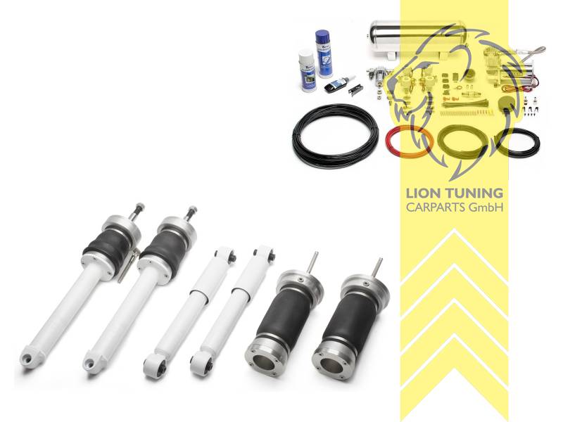 nicht für Modelle mit VA = Blattfederung, 11,5L Tank chrom / ViAir Kompressor chrom, fest, weiss, Stahl verzinkt, Eintragungspflichtig / Teilegutachten wird nach Kauf spezifisch ausgestellt